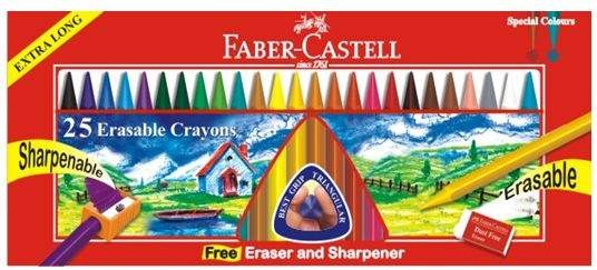 Faber Castell Erasable Crayons 70 mm (Pack of 25)